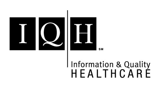 Black background with white serif letters 'I Q H,' featuring 'Q' in a black square. Minimalist design conveys elegance and simplicity.